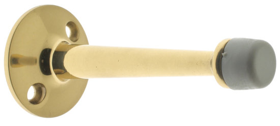 Solid Brass Baseboard Stop, Polished Brass