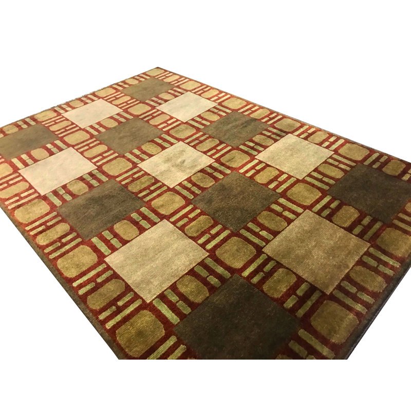 Tapis brun de haute qualité noué à la main