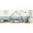 Twin Wood House-Shaped Floor Bed With Fence, Guardrails ,Grey-546964415-546964412