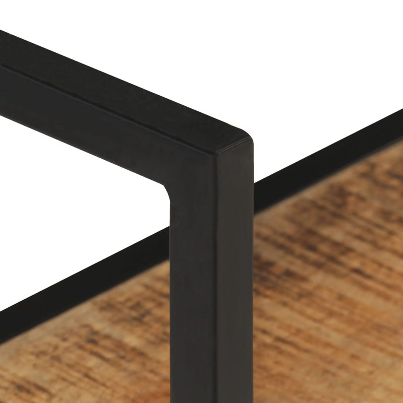 Wall Shelf Solid Wood, 31.5" H x 23.6" W x 7.9" D, Brown/Black