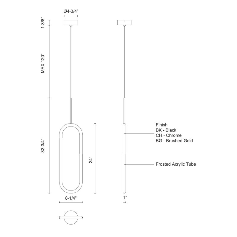 Huron 1 - Light LED Pendant, Black