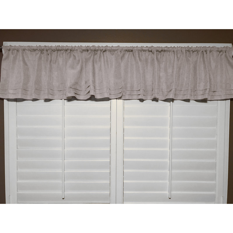 Piaf Solid Color Tailored 58'' Window Valance, Light Beige