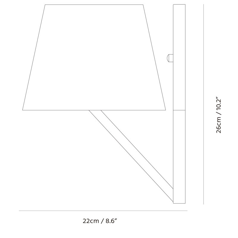 Concom 1 - Light Armed Sconce, Matt Black