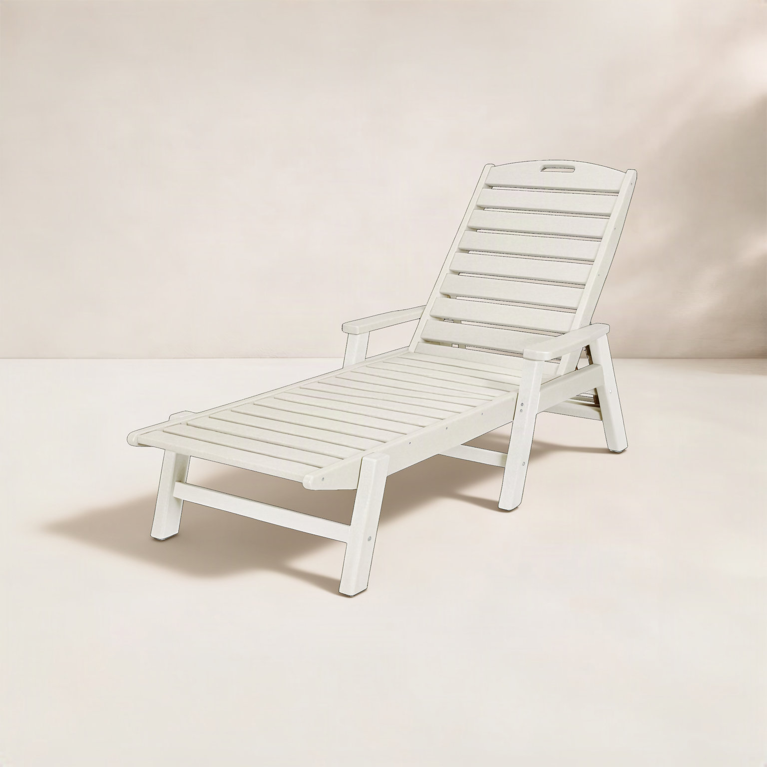 POLYWOOD® Nautical 27" Patio Chaise Lounge, Sand