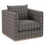 Fauteuil club pivotant en tissu Siena