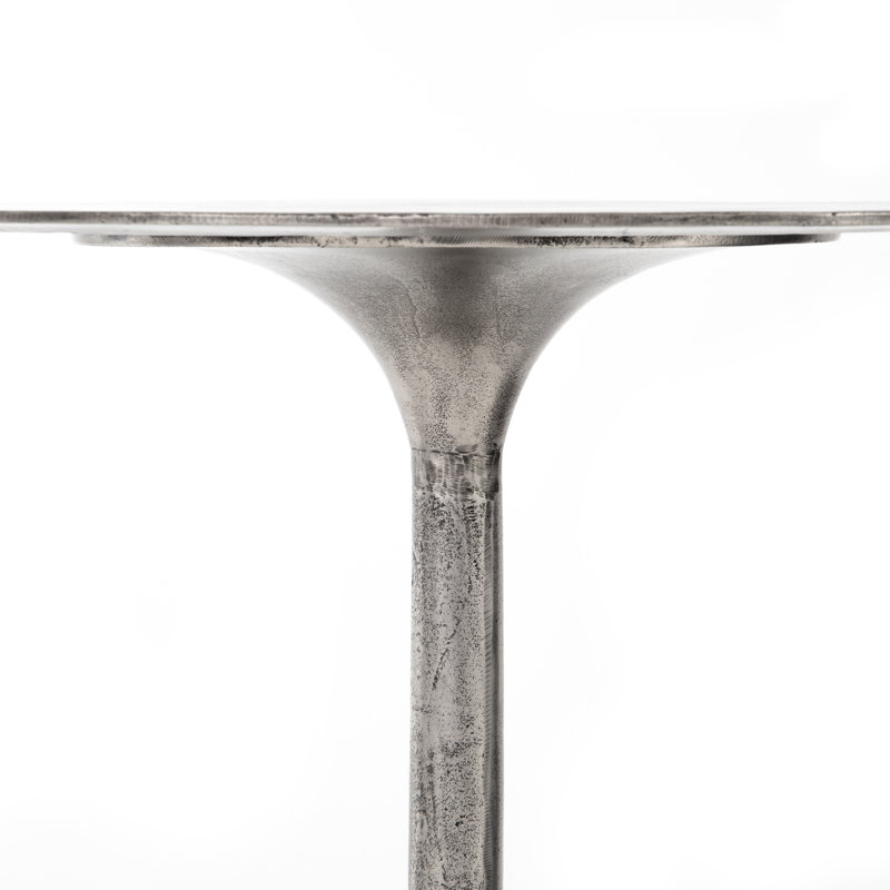 Felix Pedestal Dining Table, Raw Antique Nickel, Counter Height ( 36" Height)