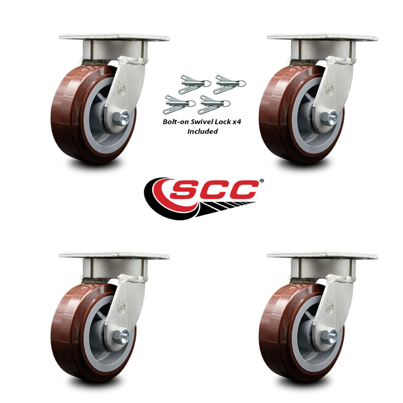 Kingpinless Poly on Polyolefin Swivel Caster