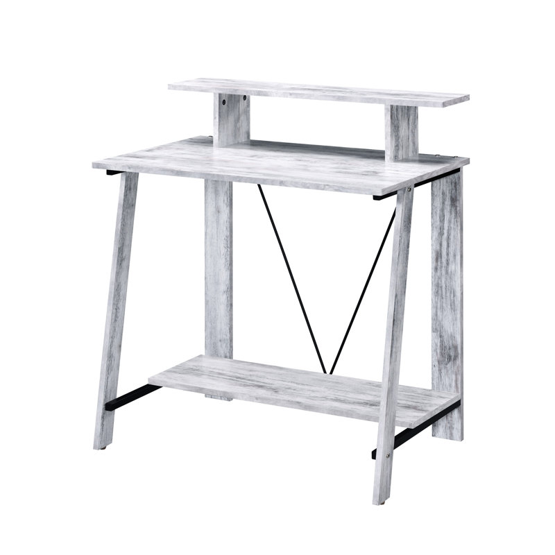 Bureau d'ordinateur spacieux avec tablette supérieure et espace de travail confortable, bureau rectangulaire pour un aménagement organisé