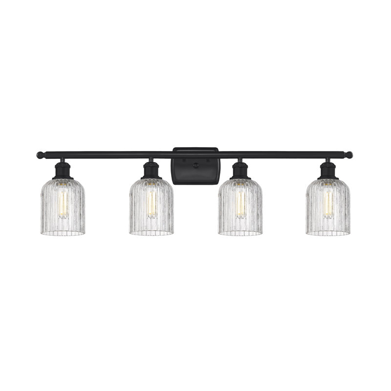 Fiennes 4 - Light Dimmable Vanity Light, Matte Black, Clear