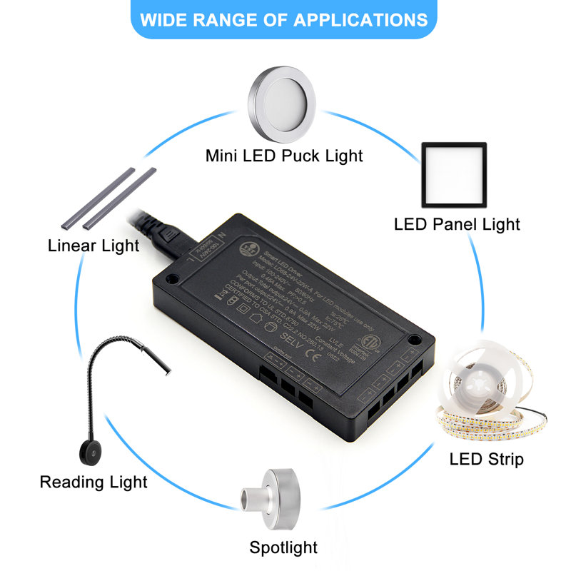 24V Black Electronic Transformer, 22W