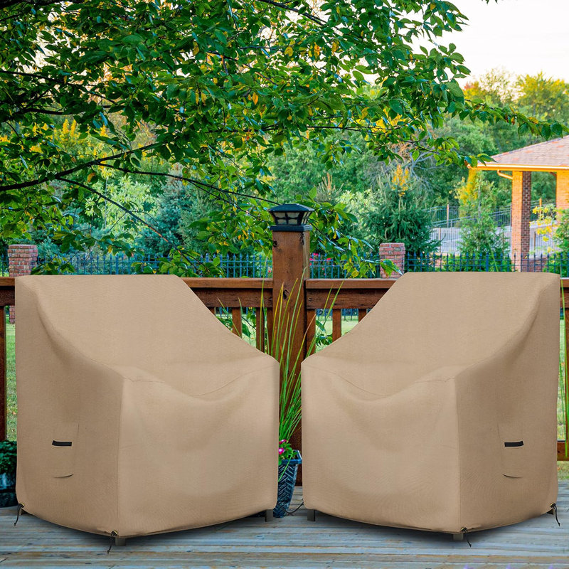 High Density Waterproof Outdoor Patio Chair Cover, All Weather Protection 2 PCs Patio Deep Seat Chair Cover Protector (Set of 2)