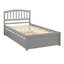 Lit plateforme simple avec lit gigogne gris - construction en bois massif et structure de taille élégante pour maximiser le confort