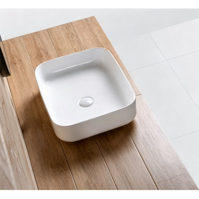 PENGFANG WORLDWIDE LLC 15.75'' White Ceramic Rectangular Bathroom Sink