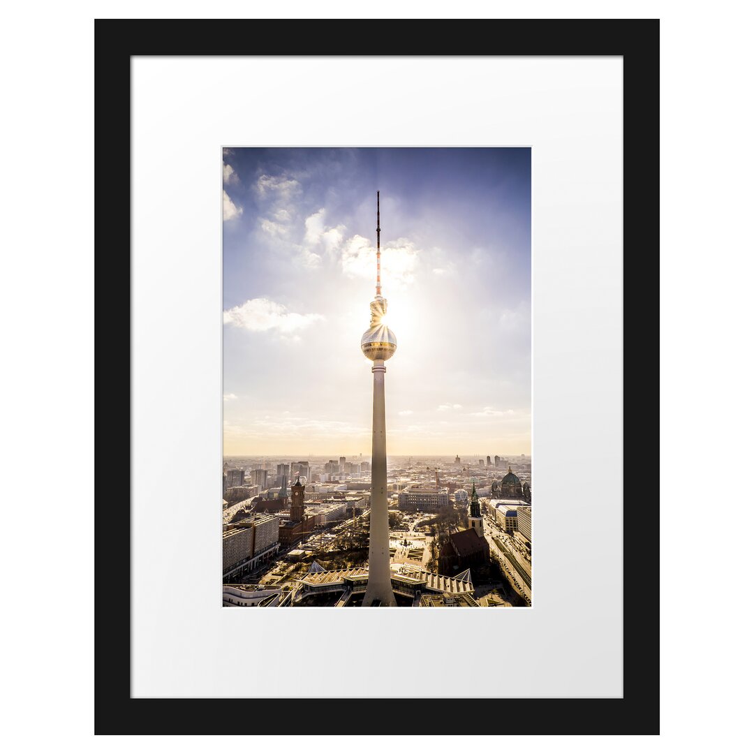 Gerahmtes Poster Großstadt Fernsehturm Berlin City