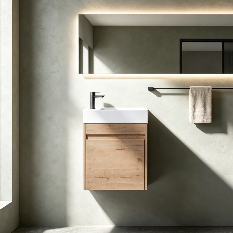 Meuble-lavabo flottant 18 po Aero (assemblé), Brown