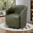 Armino Midnight Faux Leather Swivel Barrel Chair-1044140582