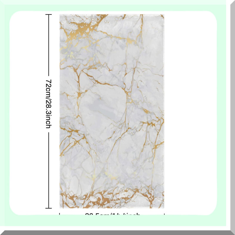 Marble Luxe Gold Hand Towel Set - Soft, Highly Absorbent Bath Towels for Bathroom, Kitchen, Hotel, Gym, Spa - 28x14in, Set of 2