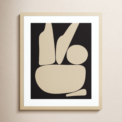 Zen Rock Garden Black and Tan Print