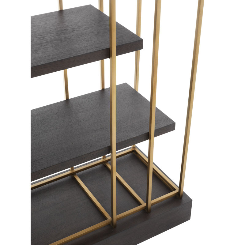 Ward Bookcase, Charcoal Gray/Brushed Brass