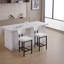 Ensemble de 2 chaises de salle à manger, tabourets de bar, tabourets de bar modernes à hauteur de comptoir en tissu, chaises d'îlot de cuisine avec pieds en métal-1012379676