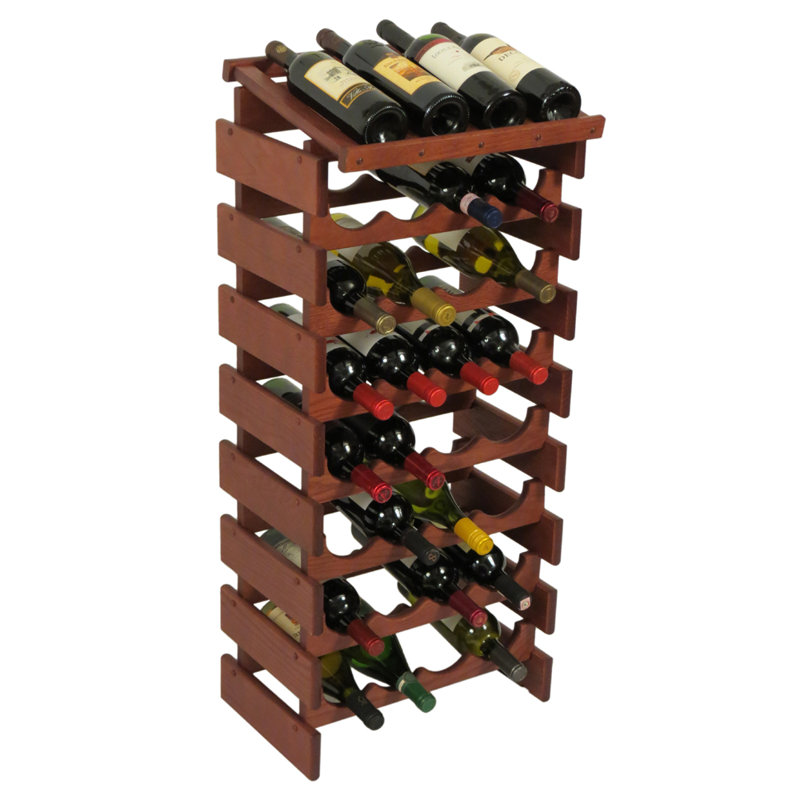 Support à vin Geis, H 39,5 po x l 17,62 po x P 12,87 po, Acajou