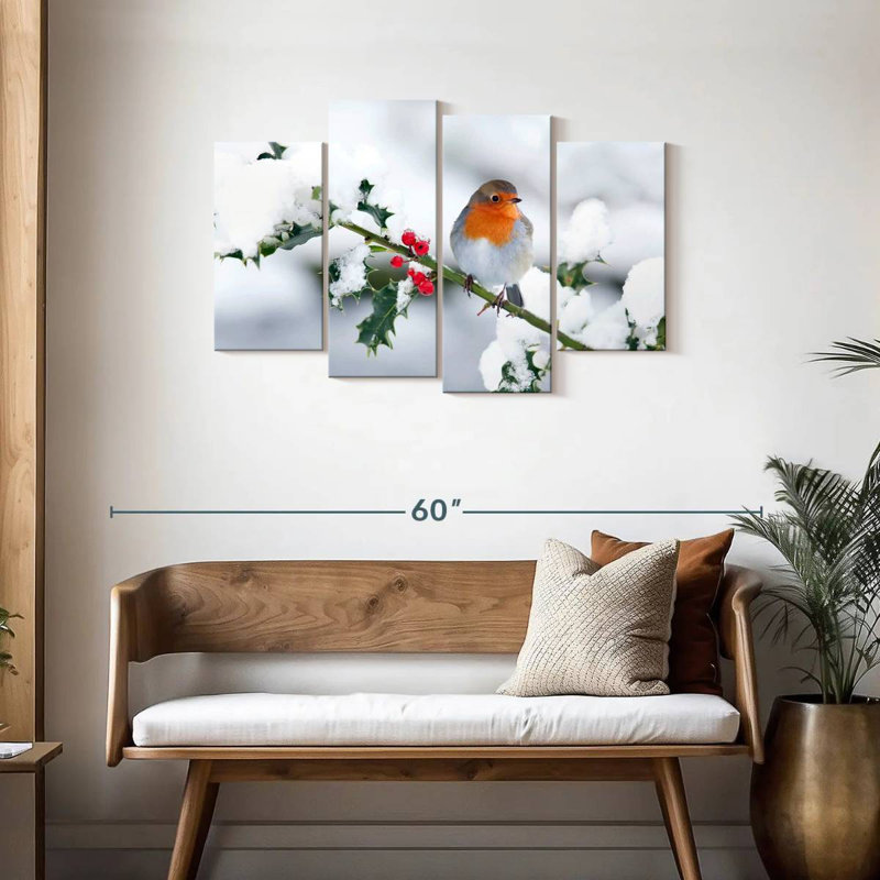 Brampt Winter Robin Songbird, 27" H x 43" W