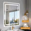 Miroir de salle de bain 36 po x 36 po à DEL sans cadre, miroir intelligent