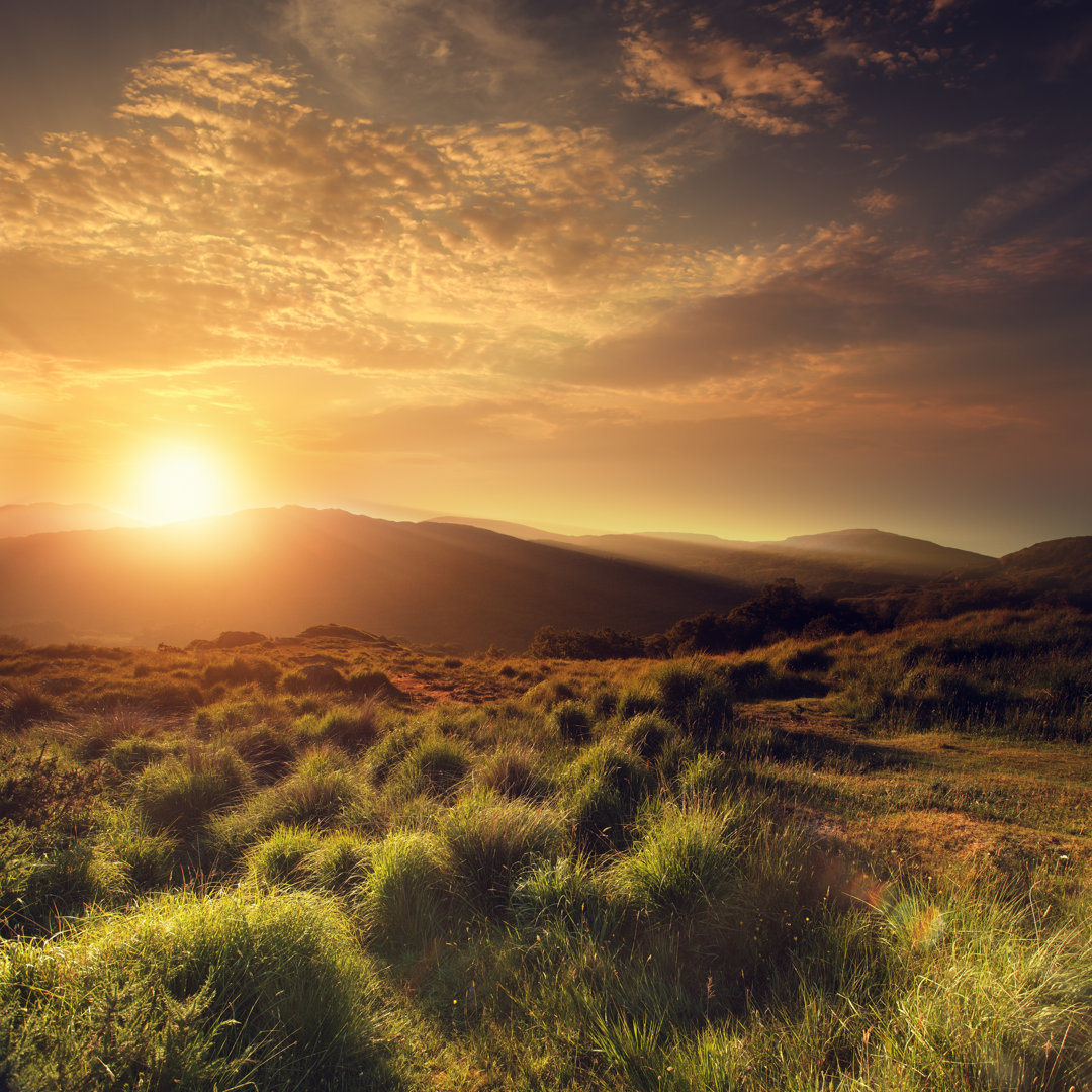 Sommer-Sonnenuntergang von Mammuth - Drucken