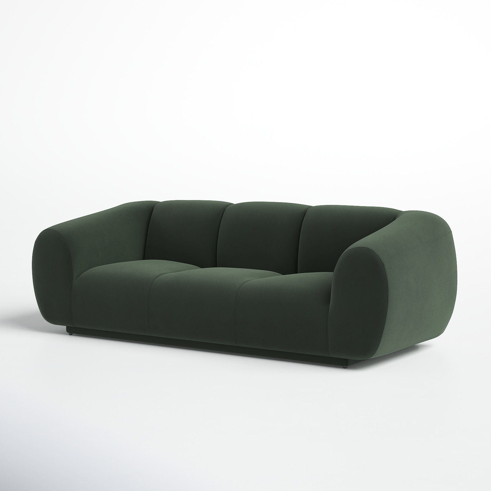 Deangelo 90" Velvet Sofa, Forest Green