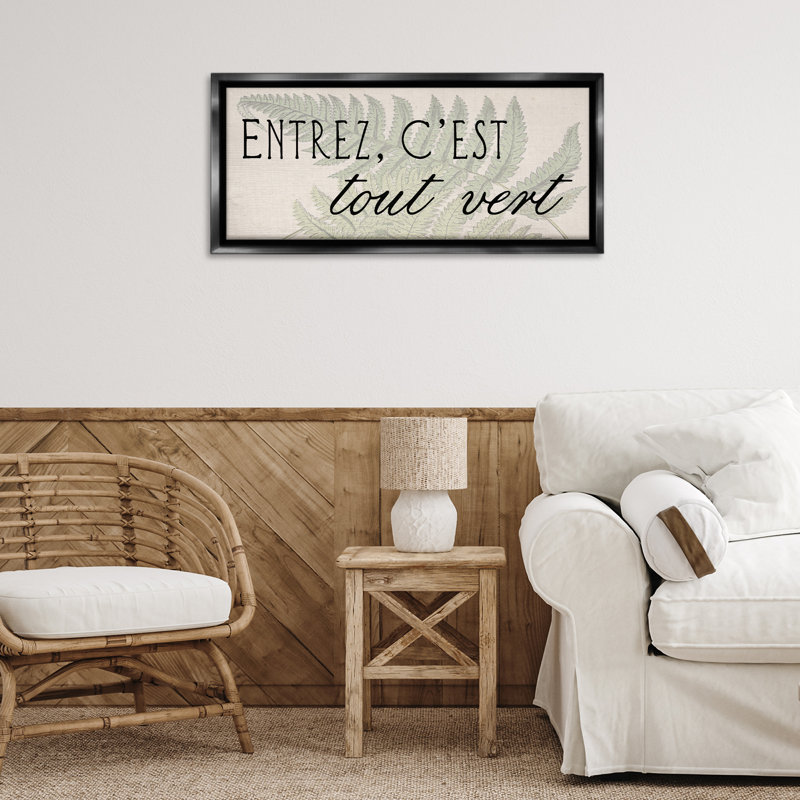 Cadre français French It's All Green, design par Lil 'Rue, Cadre flottant noir de jais, H 14 po x l 31 po