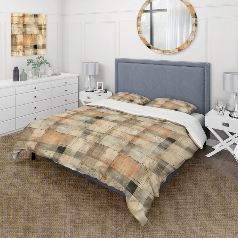 Ensemble de housse de couette beige rustique, Housse de couette pour très grand lit et 2 très