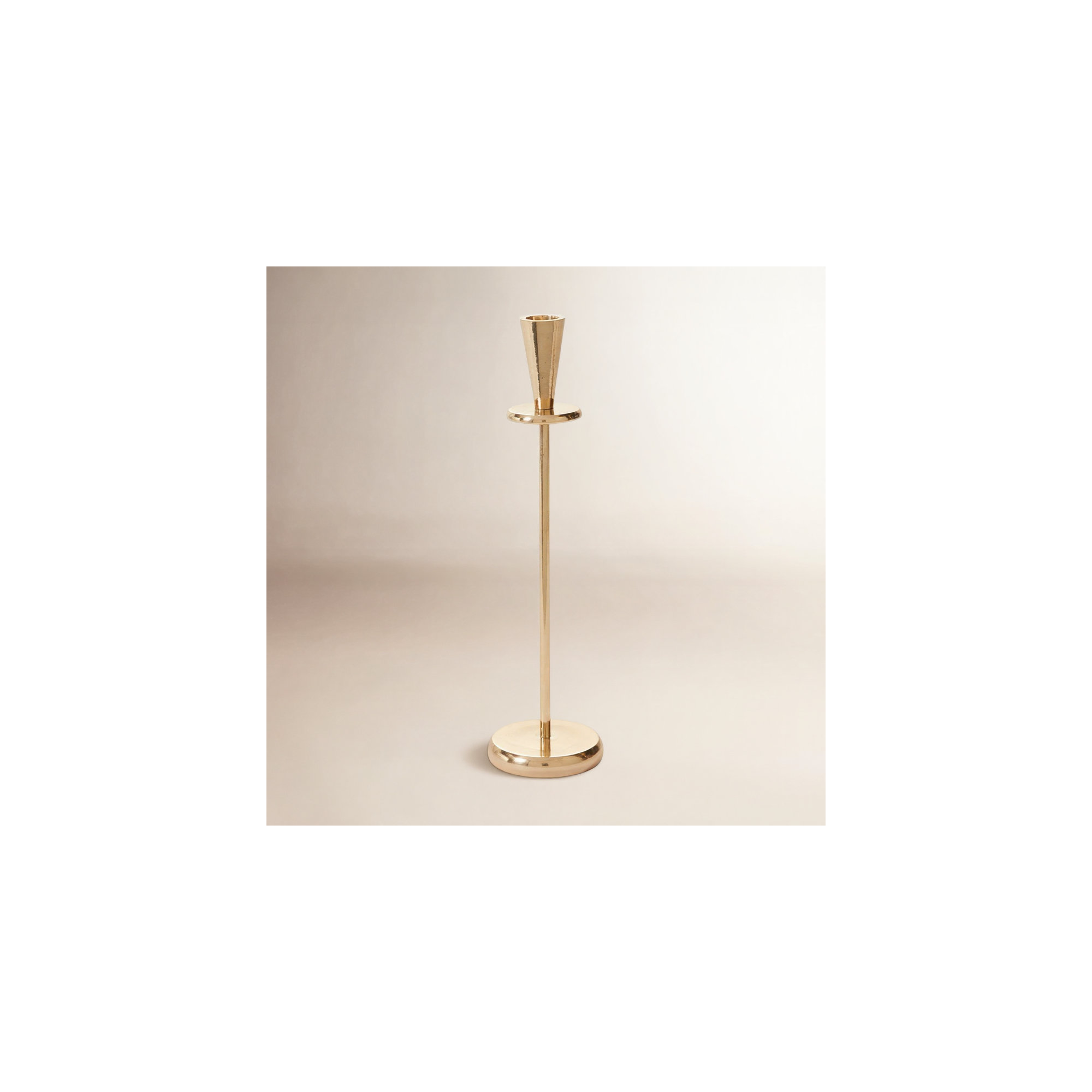 Metal Tabletop Candlestick, 12.25" H x 3" W x 3" D