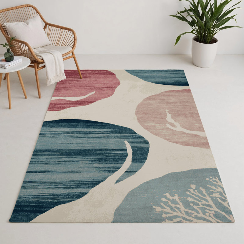 Tapis intérieur et extérieur gris Watercolor, Rectangle 5 pi x 7 pi