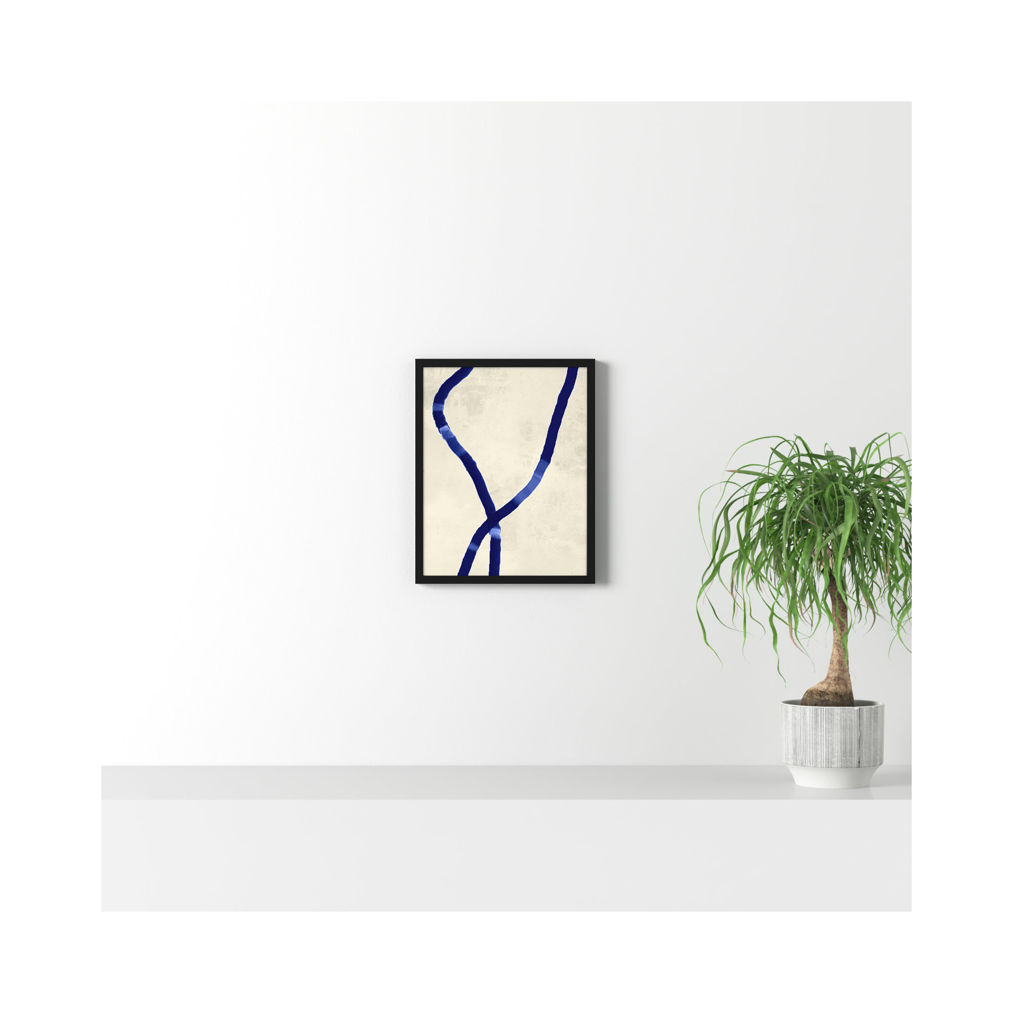 Blue Rope 1 by Jacques Pilon, 20" H x 16" W x 1.25" D, Black Framed
