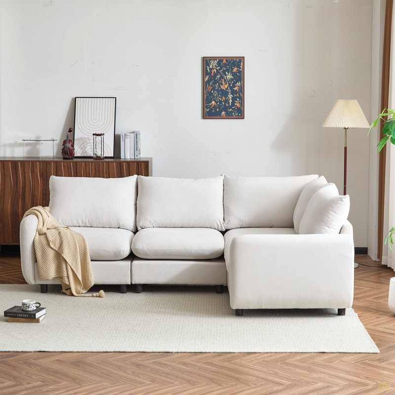 99 po Canapé modulaire en L 4 pièces pour salon et espace spacieux