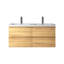 Meuble-lavabo double mural 48 po avec plateau en pierre blanche brillante et 4 tiroirs A.Oak Modern-1248994713