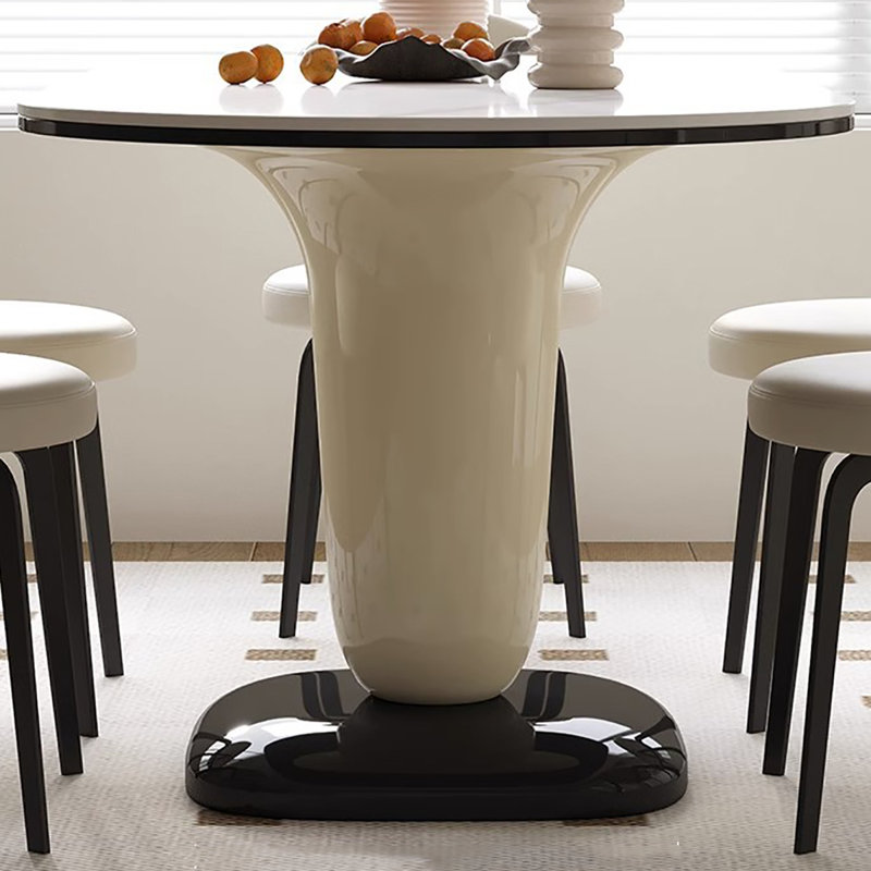 Ensemble de table de salle à manger ovale 31,5 po Creamy Hues Rock Plate, H 29,5 po x L 63 po x l 31,5 po
