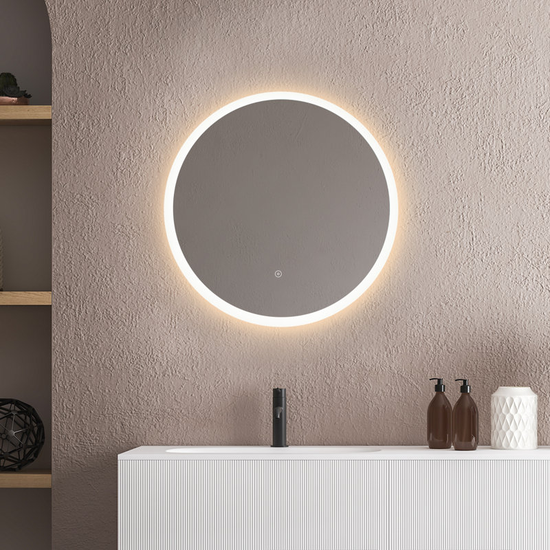 Dimora 24'' Round LED Lighted Frameless Bathroom Vanity Mirror