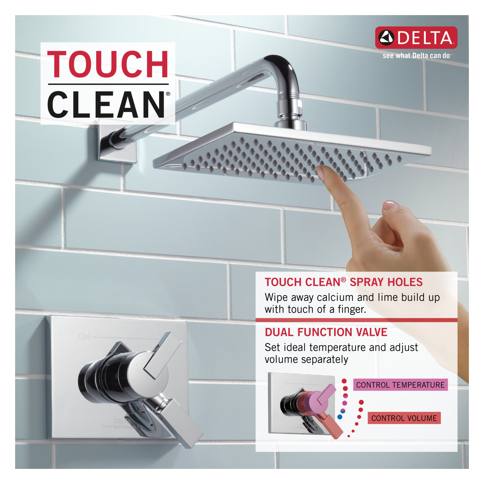 Vero 17 Series Dual-Function Shower Faucet Set, Shower Handle Trim Kit, Chrome