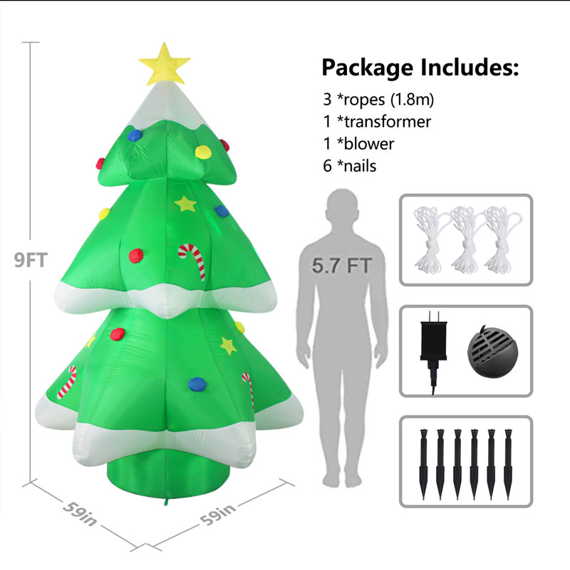 Arbre de Noël illuminé gonflable