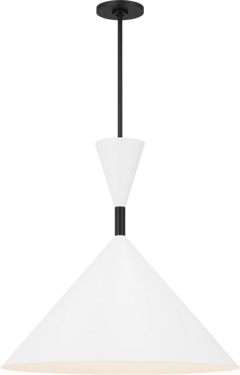 Dimmable Single Light Pendant, 23.25" H x 24" W x 24" D, Midnight Black