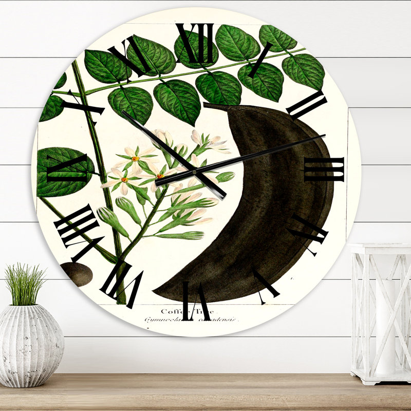 Vintage Plant Life IX - Horloge murale traditionnelle, Surdimensionné