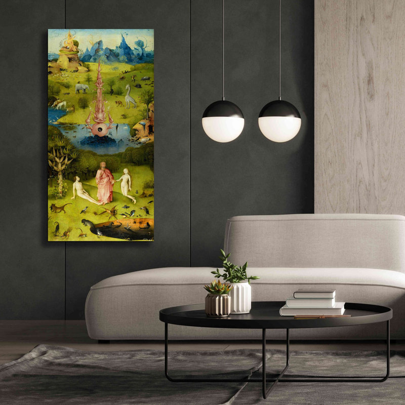 'The Garden of Earthly Delights - Left Panel' by Hieronymus Bosch, Canvas Wall Art, 60" H x 30" W x 1.5" D