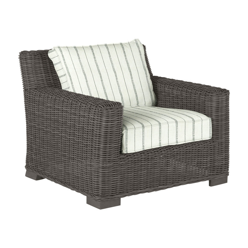 Rustic Woven Lounge Chair - Slate Gray, Slate Gray, Rollo Lace, Welt