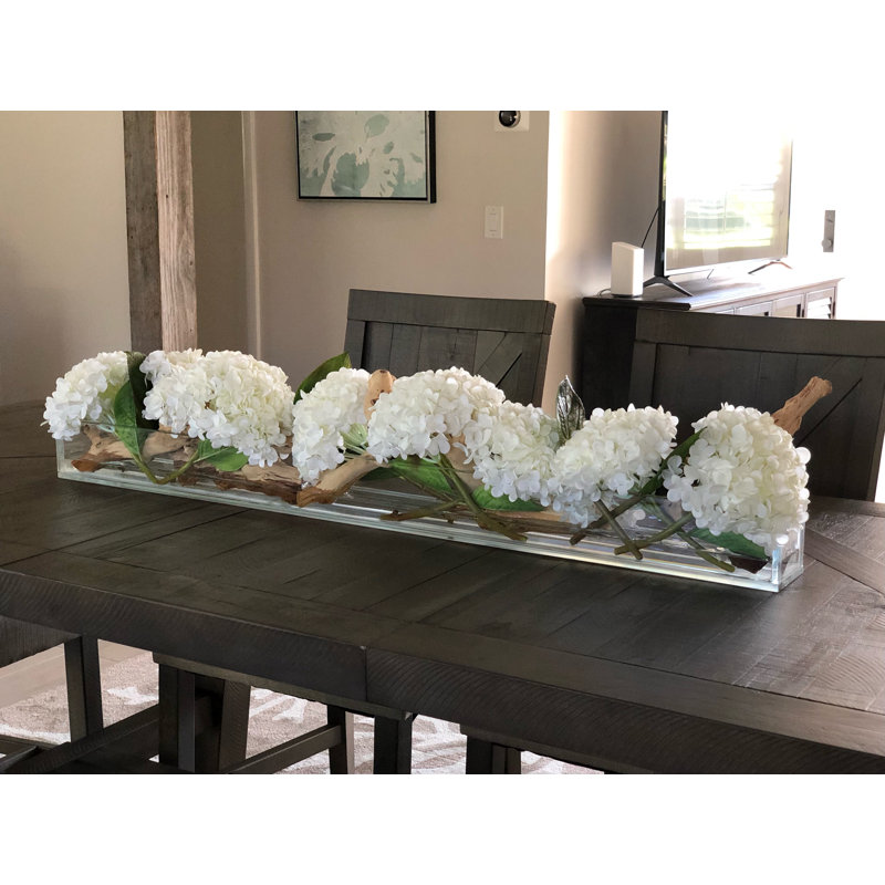 Casa Moderna Glass Plate Orchids Floral Arrangement in Planter