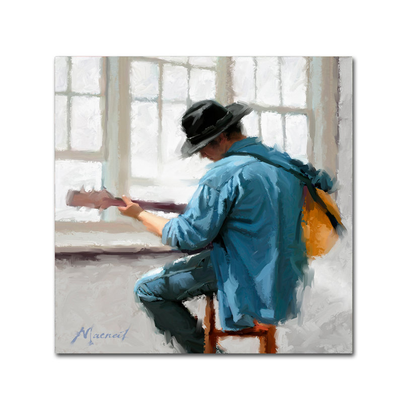 Armand 'Guitar Player' Print on Canvas, 18" H x 18" W x 2" D