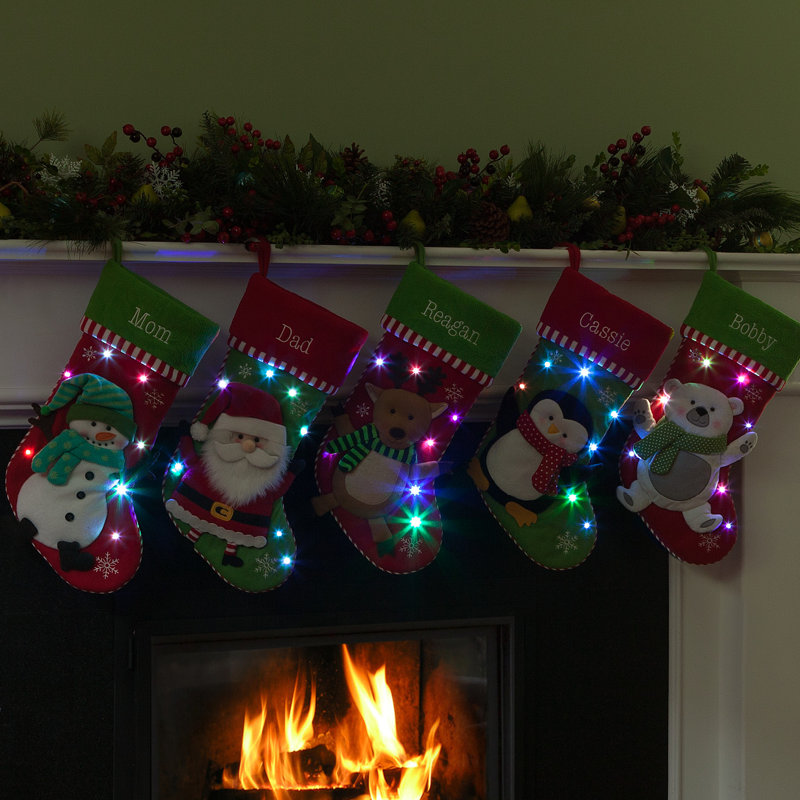 Bas de Noël à DEL personnalisable Renne, Oui