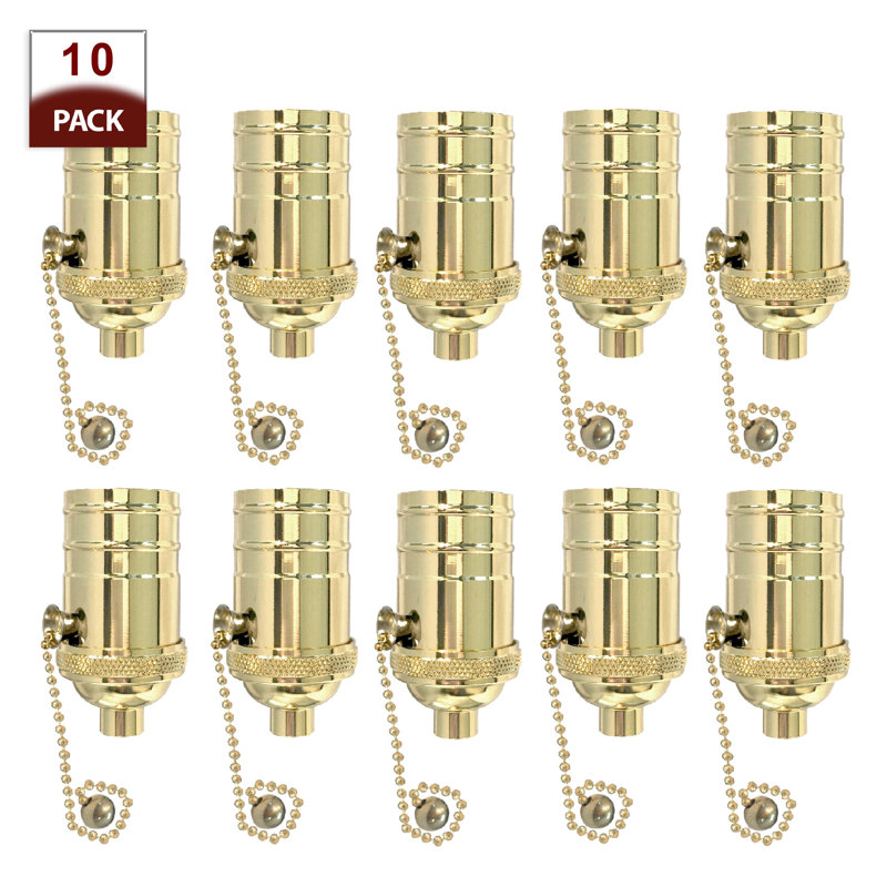 Pull Chain Lamp Socket Lighting Kit, Polished Brass