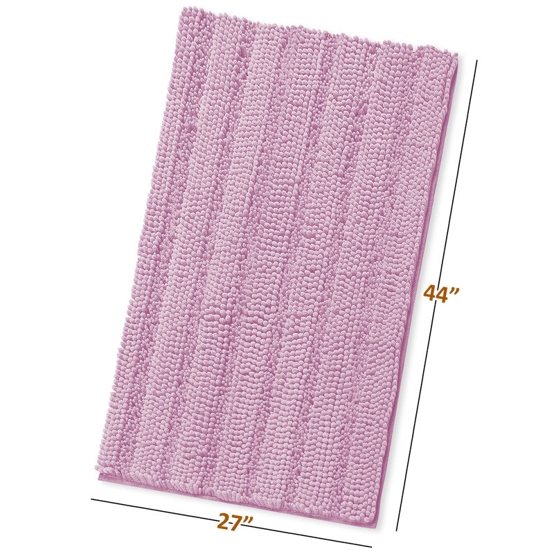 Clara Clark Chenille Extra Soft And Absorbent Bath Mat., Lilac