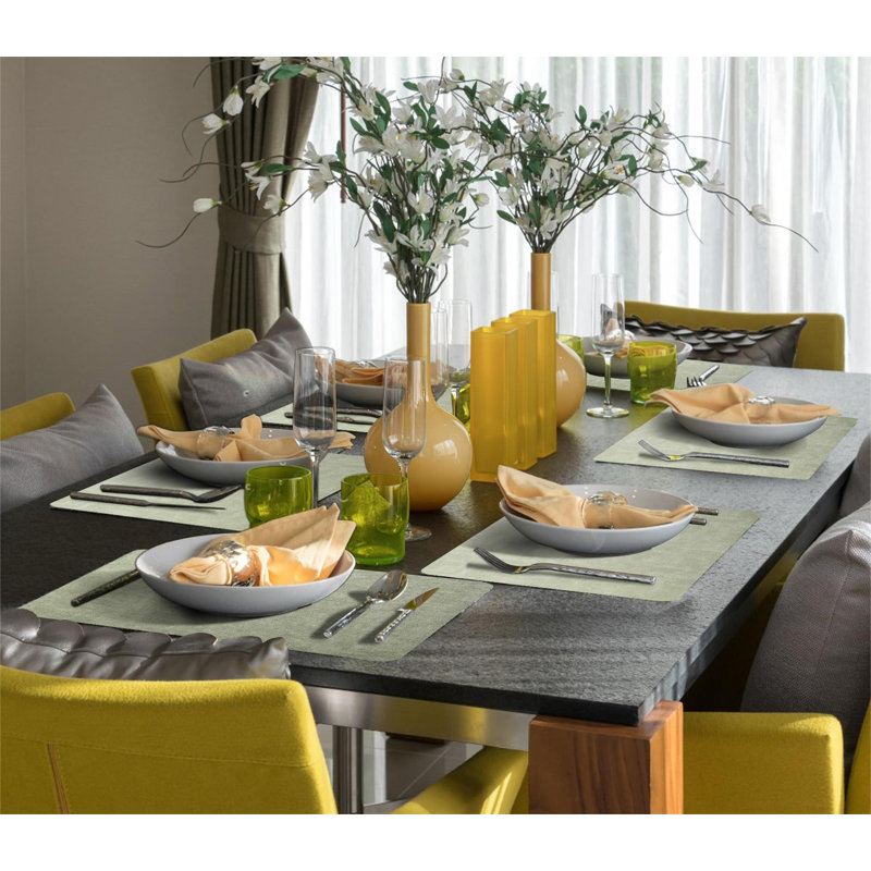 Leather/Faux Leather Rectangle Placemat, Light Green